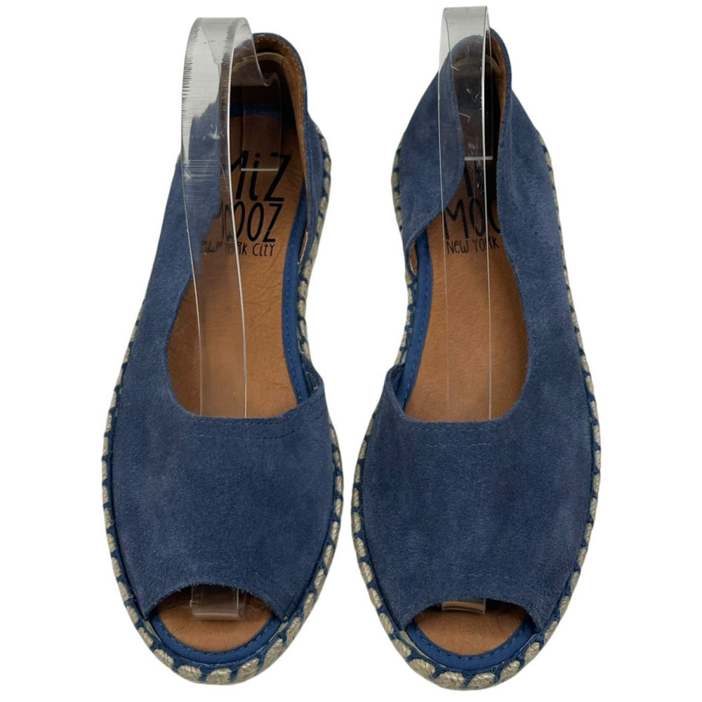 Miz Mooz Cruze Blue Suede Slip On Espadrille Flats Womens US 7.5-8 EU 38 New $90 - Picture 2 of 8